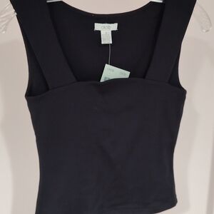 Cache Black Crop Top